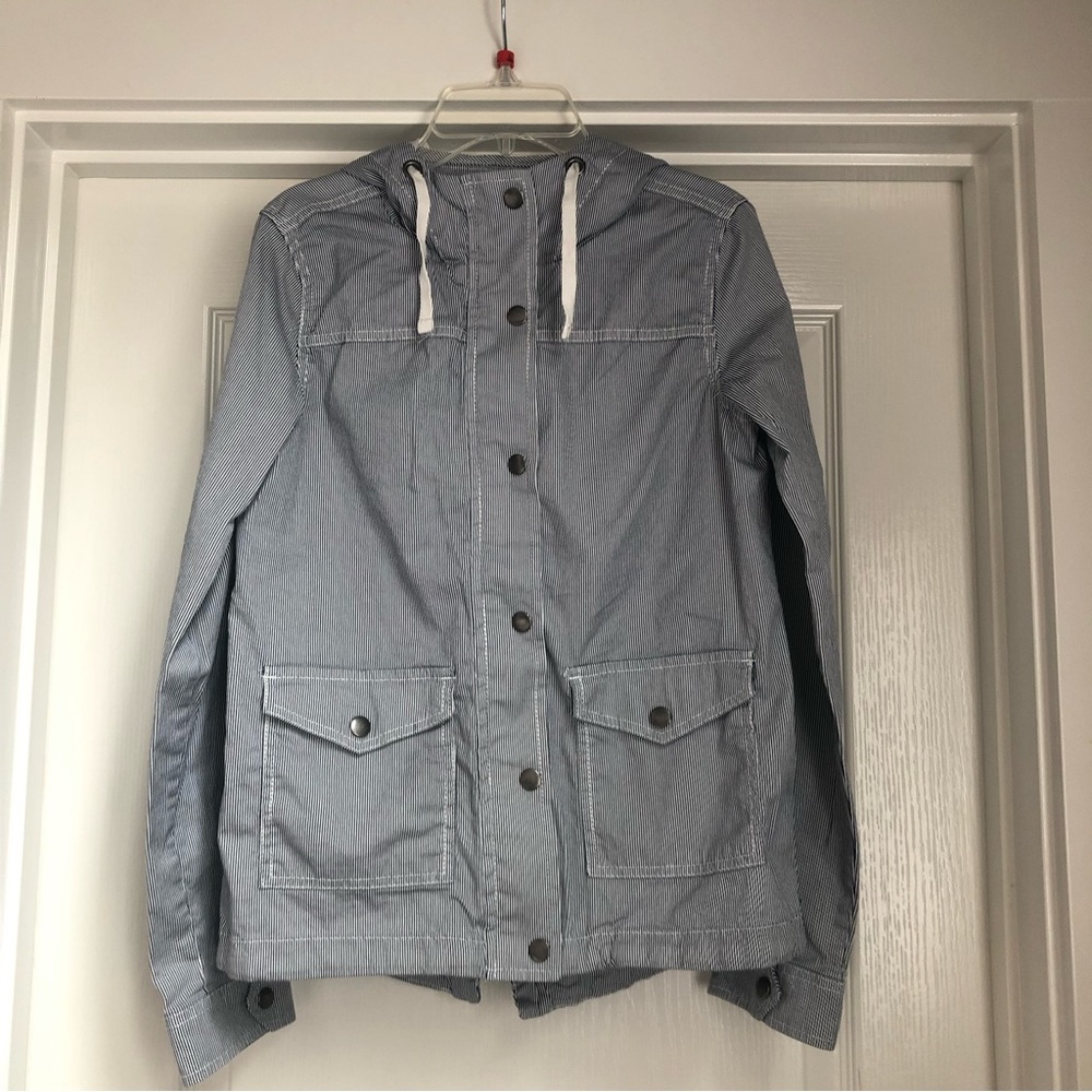 Navy/White Striped Jacket.